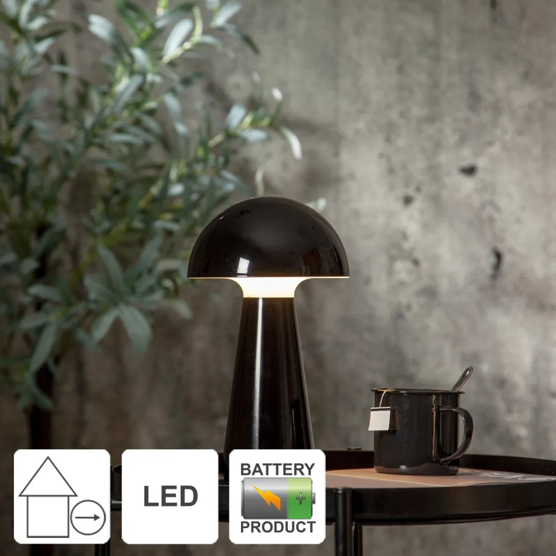 Star Trading LED Mushroom Tafellamp - Zwart