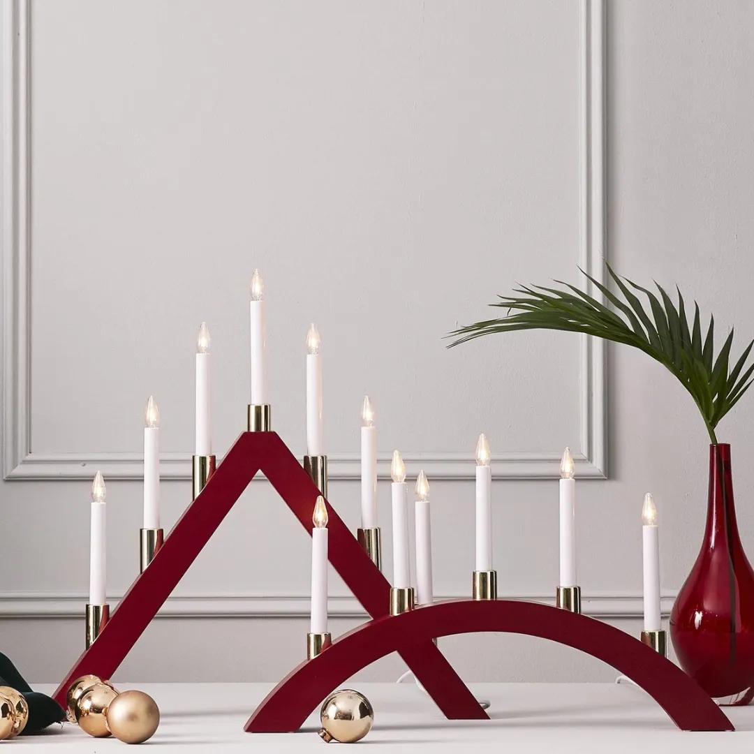 Star Trading LED Lichtboog Halla - 7 Lampjes Goud - Wijnrood