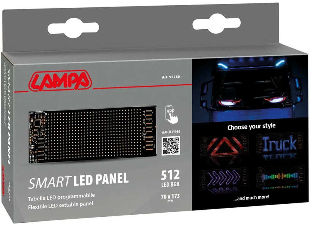 Lampa Smart LED-paneel 512 LED 70x173mm - Zwart