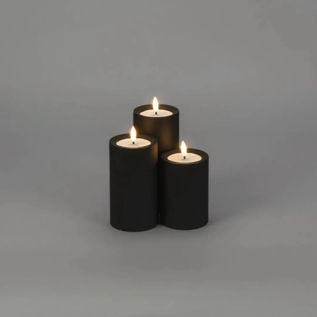 Konstsmide LED Kaars Soft Matzwart - 10x7cm - 2x AA