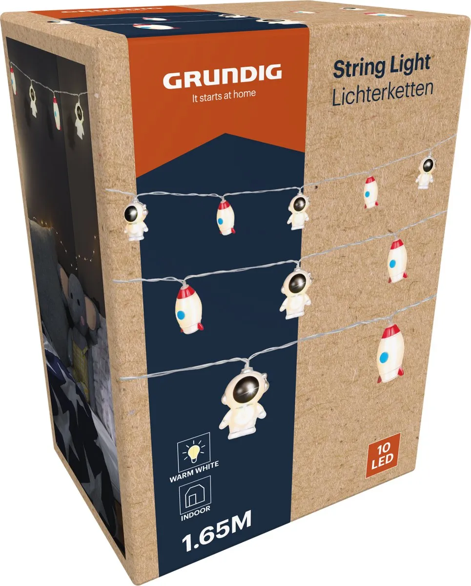 Grundig Lichtslinger 1.65m 10 LED Warm Wit - Meerkleurig