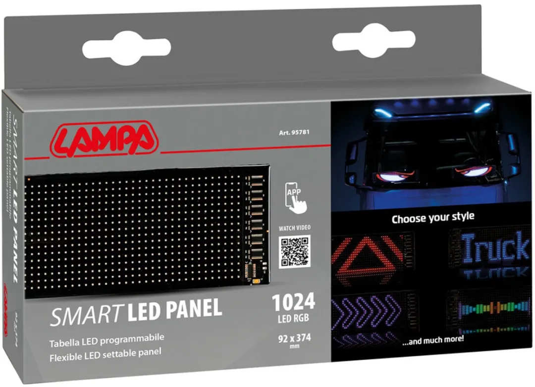Lampa Smart LED-Paneel 1024 LED 92x374mm - Zwart