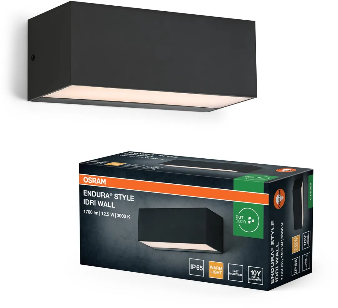 Osram Endura Style IDRI Wandlamp 12,5W 700lm - Donkergrijs