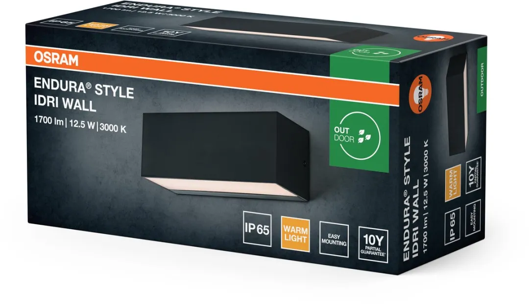 Osram Endura Style IDRI Wandlamp 12,5W 700lm - Donkergrijs - afbeelding 6 van 6