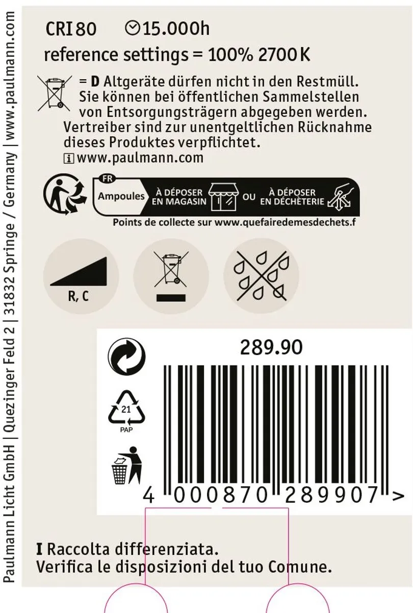 Paulmann Filament LED Globe G60 E27 7W 780lm - Opaal