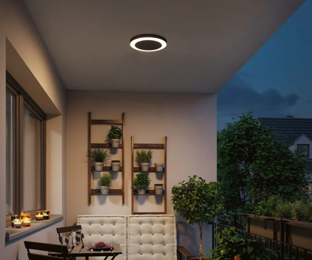 Paulmann LED Plafondlamp Circula Schemersensor 32cm 14W 880lm - Antraciet