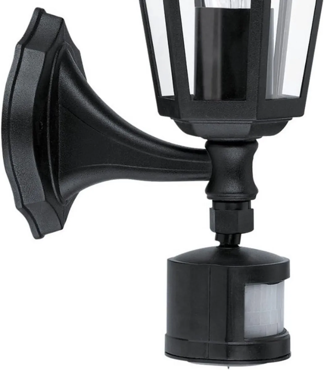 Eglo Laterna 4 Wandlamp Buiten - Bewegingsmelder - Zwart