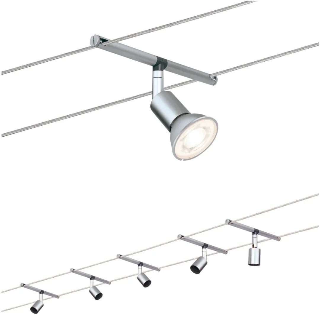 Paulmann Salt Kabelsysteem 5x10W GU5.3 - Chroom Mat