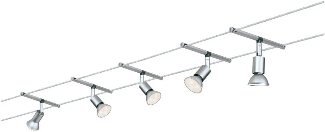Paulmann Salt Kabelsysteem 5x10W GU5.3 - Chroom Mat