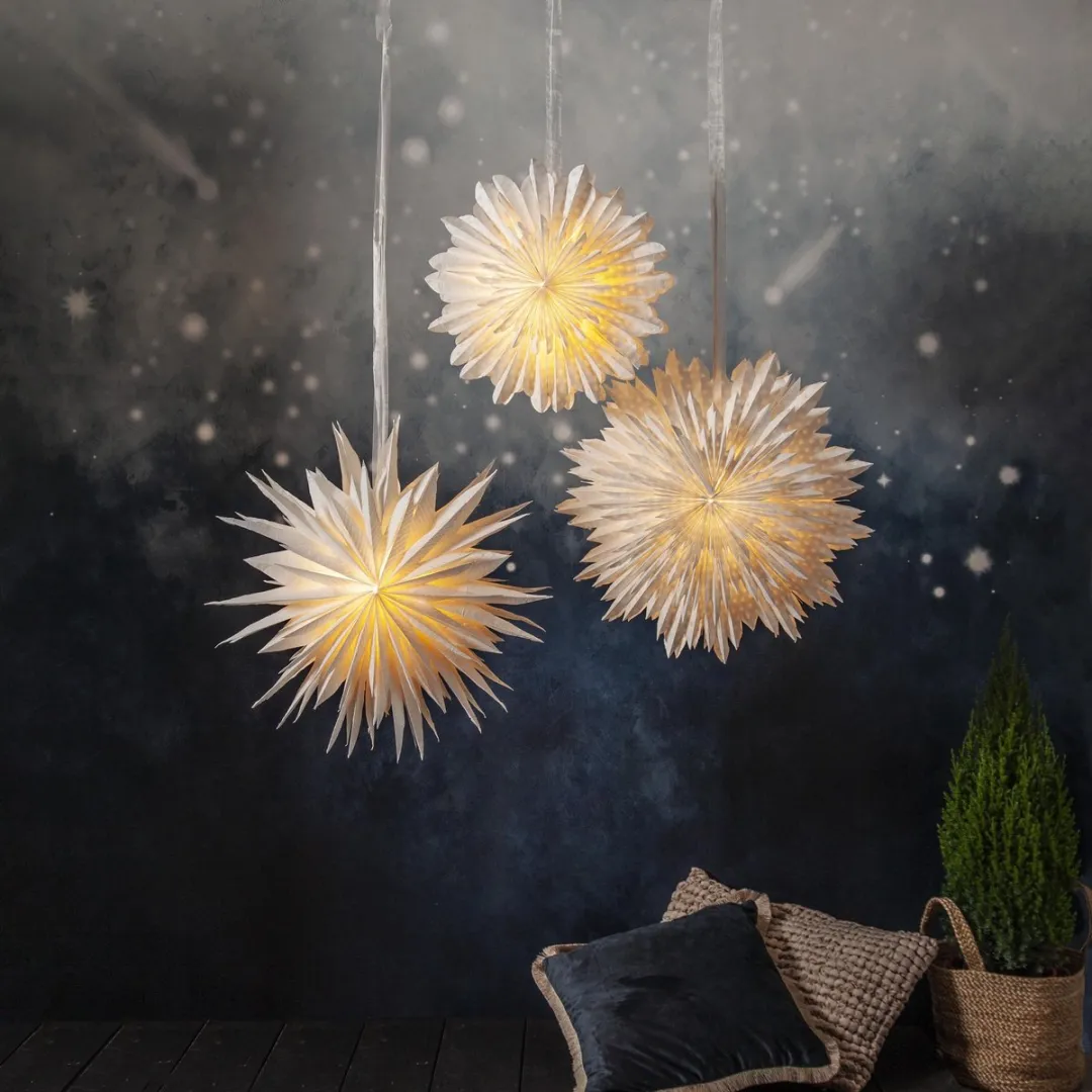 Star Trading Papieren Ster Wolk 60cm - Wit - Gerecycled - afbeelding 6 van 6
