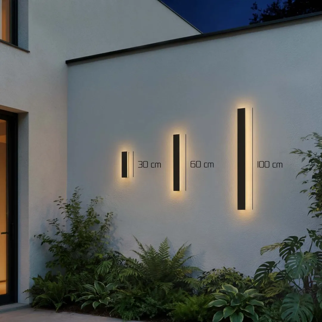 LEDVION Villa LED Buiten Wandlamp 14W 60cm - Zwart