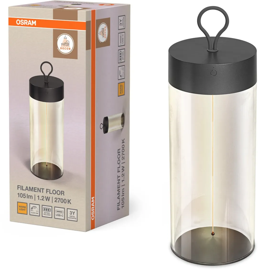 Osram Decor Filament Floor LED Vloerlamp - Donkergrijs - 105lm