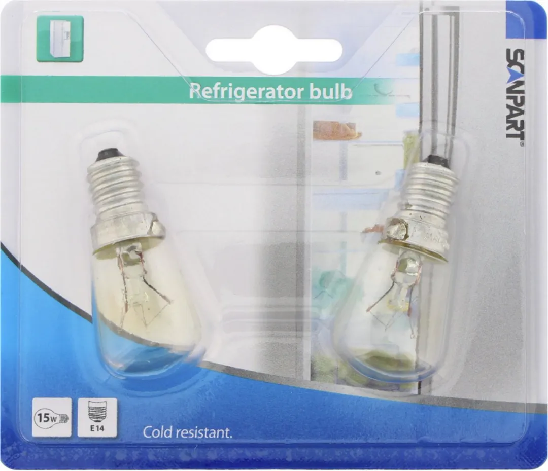 Scanpart Koelkastlamp E14 15W - 2 Stuks