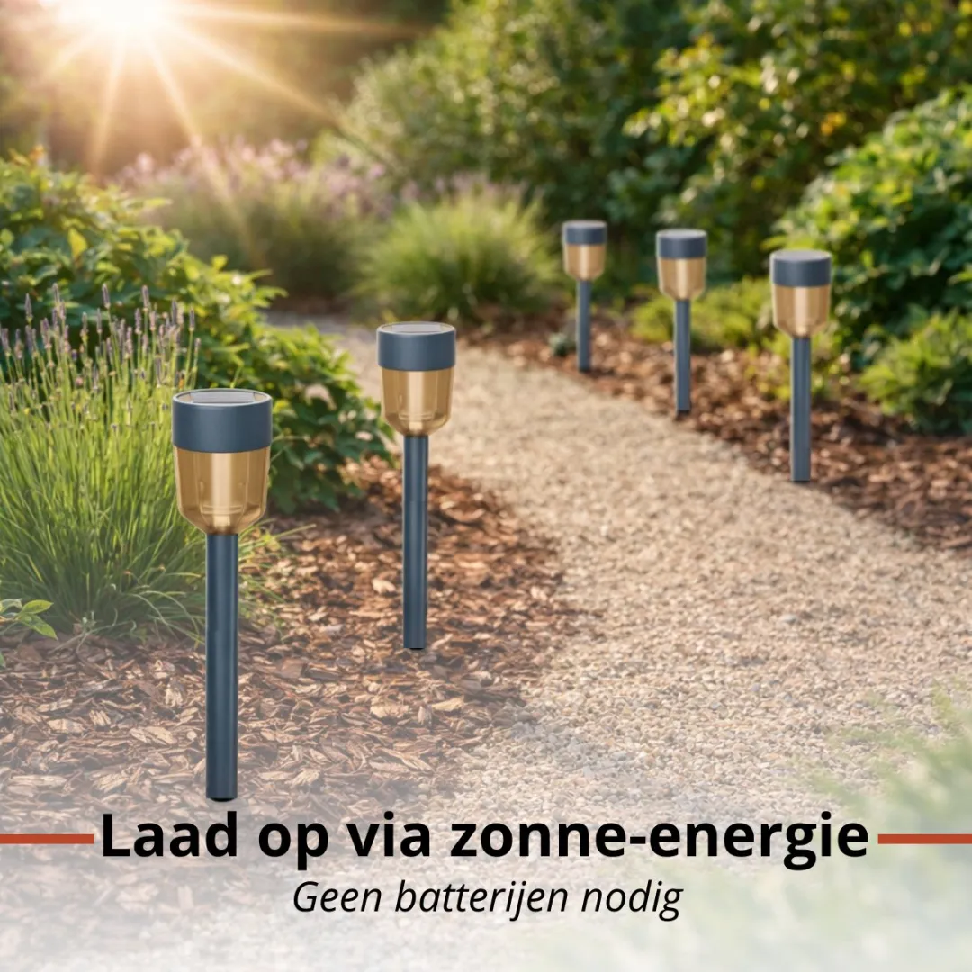 Grundig Solar Tuinverlichting 4 Stuks - Zwart