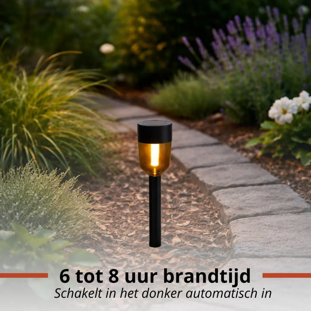 Grundig Solar Tuinverlichting 4 Stuks - Zwart - afbeelding 6 van 6