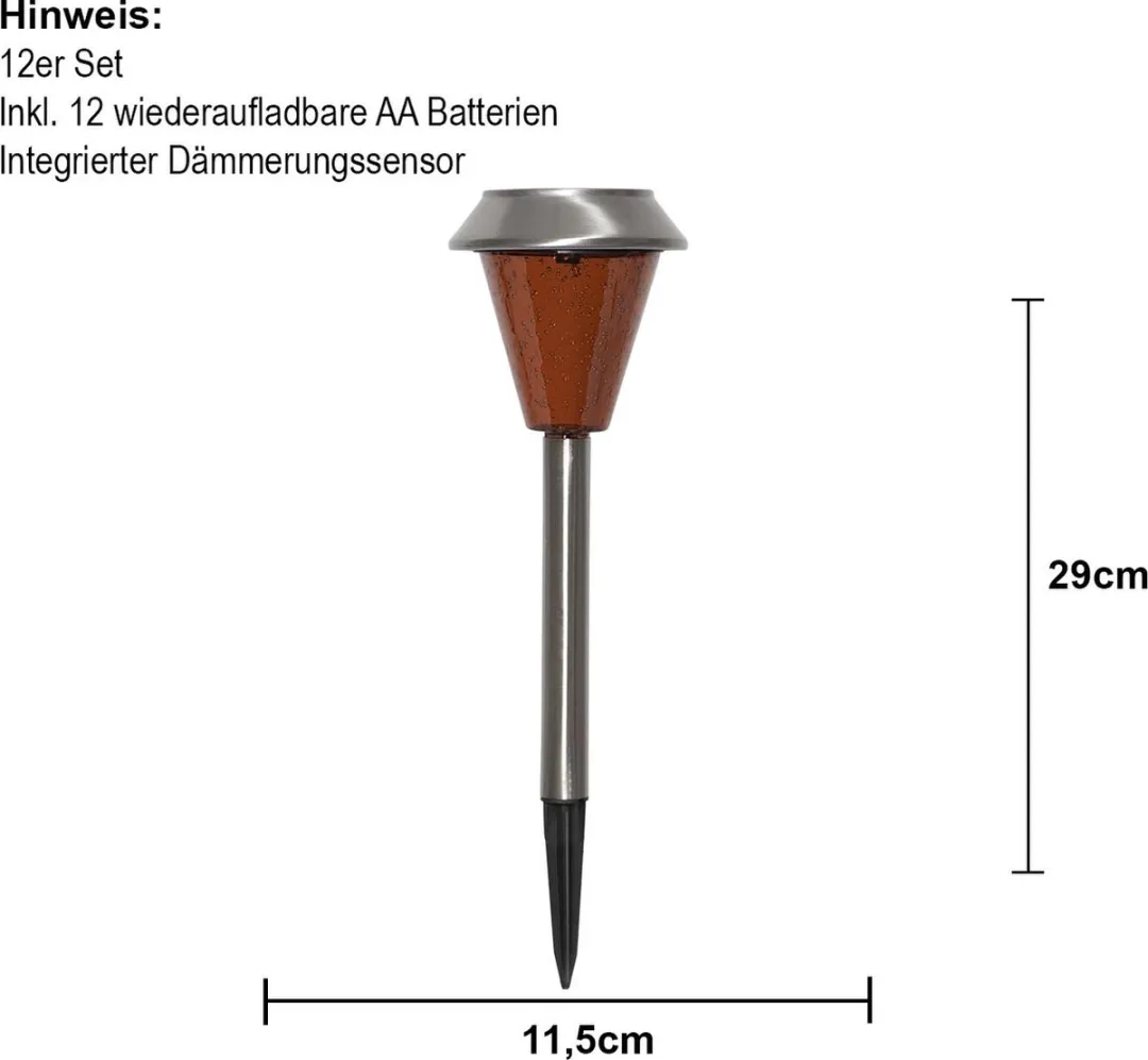 Star Trading Solar Ibiza LED Padverlichting 12 Stuks - 29cm