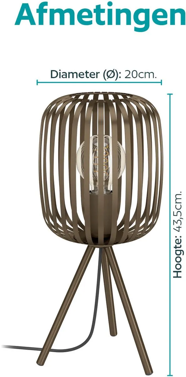 Eglo Romazzina Tafellamp Ø20cm - Brons