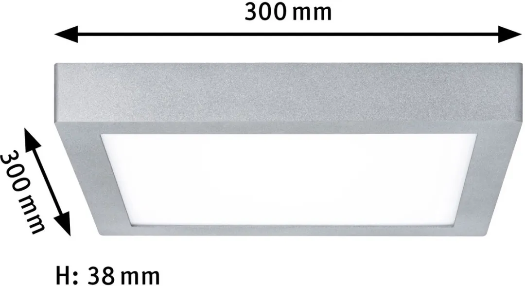 Paulmann LED-paneel Lunar Hoekig 300x300mm 16W 1300lm - Chroom mat - afbeelding 6 van 6