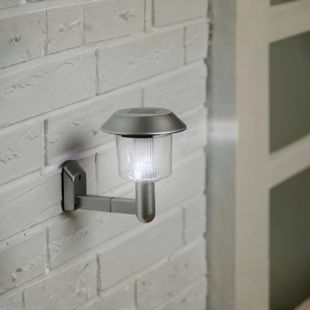 Grundig Solar Wandlamp Koelwit 1W - Zilver