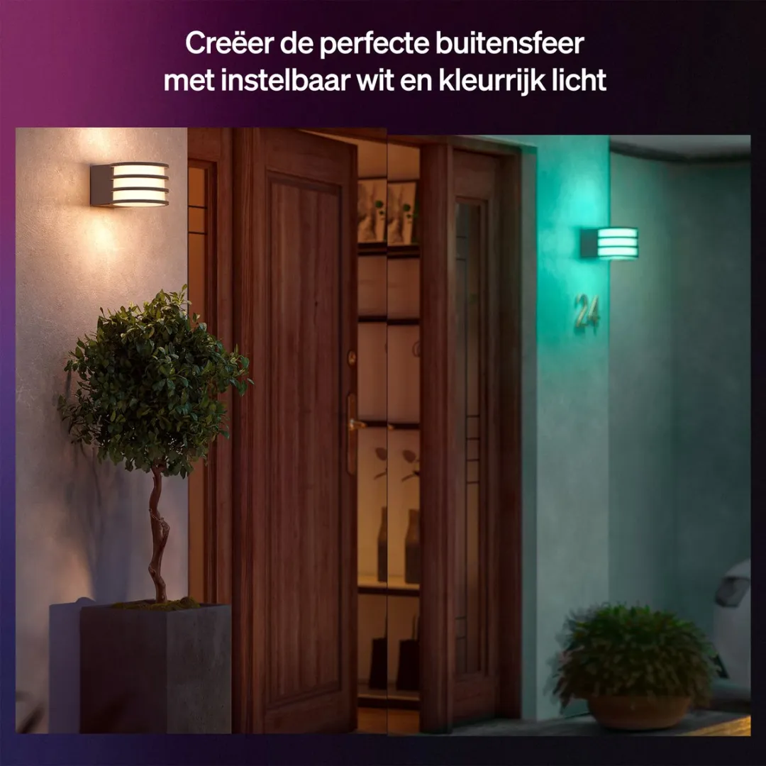 Philips Hue Lucca Wandlamp Antraciet - RGBW 1100 Lumen