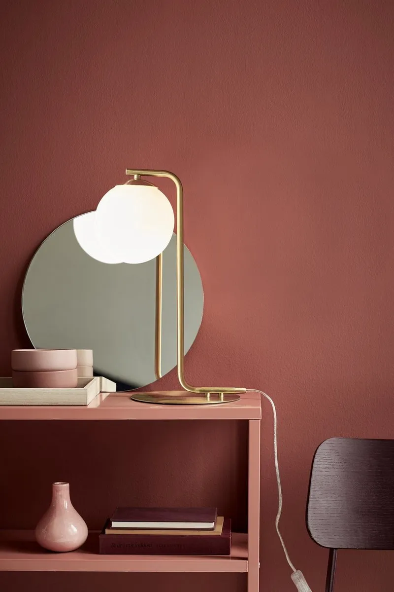 Nordlux Grant Tafellamp E14 - Opalen Glas Messing
