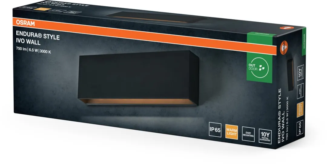 Osram Endura Style IVO Wandlamp Donkergrijs 6,5W 400lm IP65