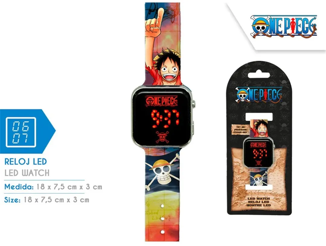 Disney One Piece LED-Horloge - Rood