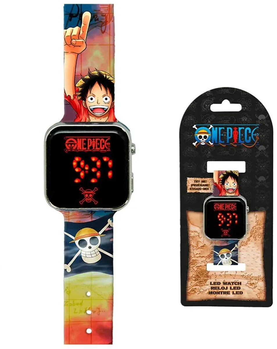 Disney One Piece LED-Horloge - Rood