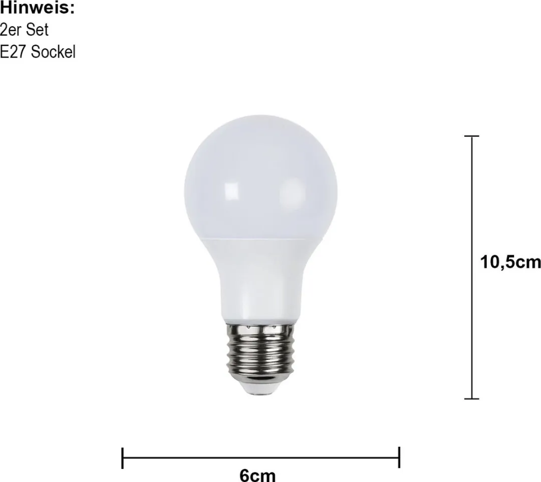 Star Trading Opaque Basic LED Gloeilamp E27 10.5W 1055lm - 2 Stuks