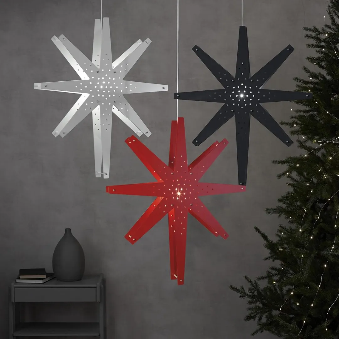 Star Trading Houten Ster Hanglamp 'Tall' 70cm - Wit