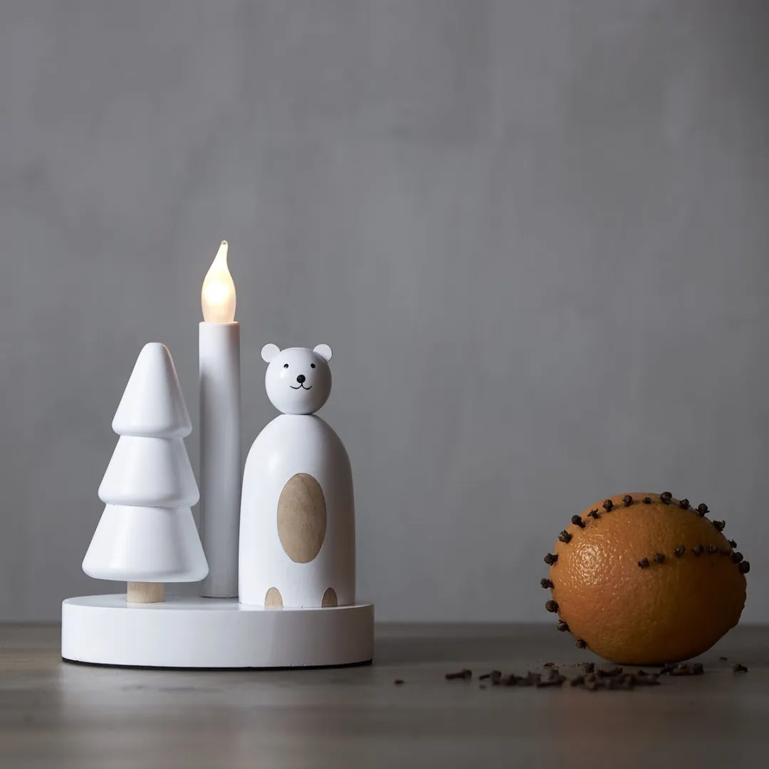 Star Trading Christmas Joy LED Kandelaar - IJsbeer & Kerstboom 21cm - afbeelding 4 van 5