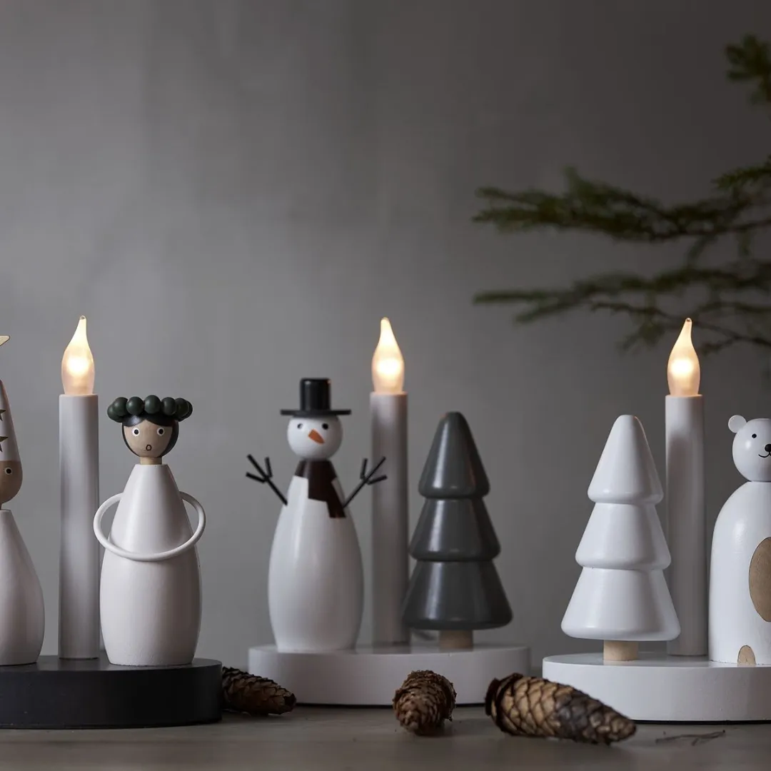 Star Trading Christmas Joy LED Kandelaar - IJsbeer & Kerstboom 21cm - afbeelding 3 van 5