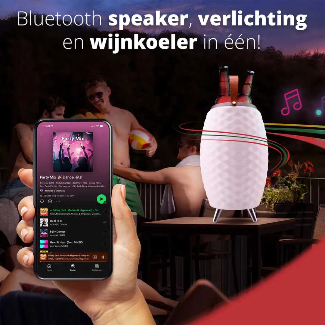 FlinQ Bali XL Speakerlamp - RGB Wit