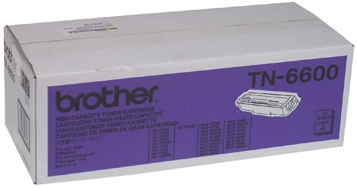 Brother TN-6600 Tonercartridge - Zwart