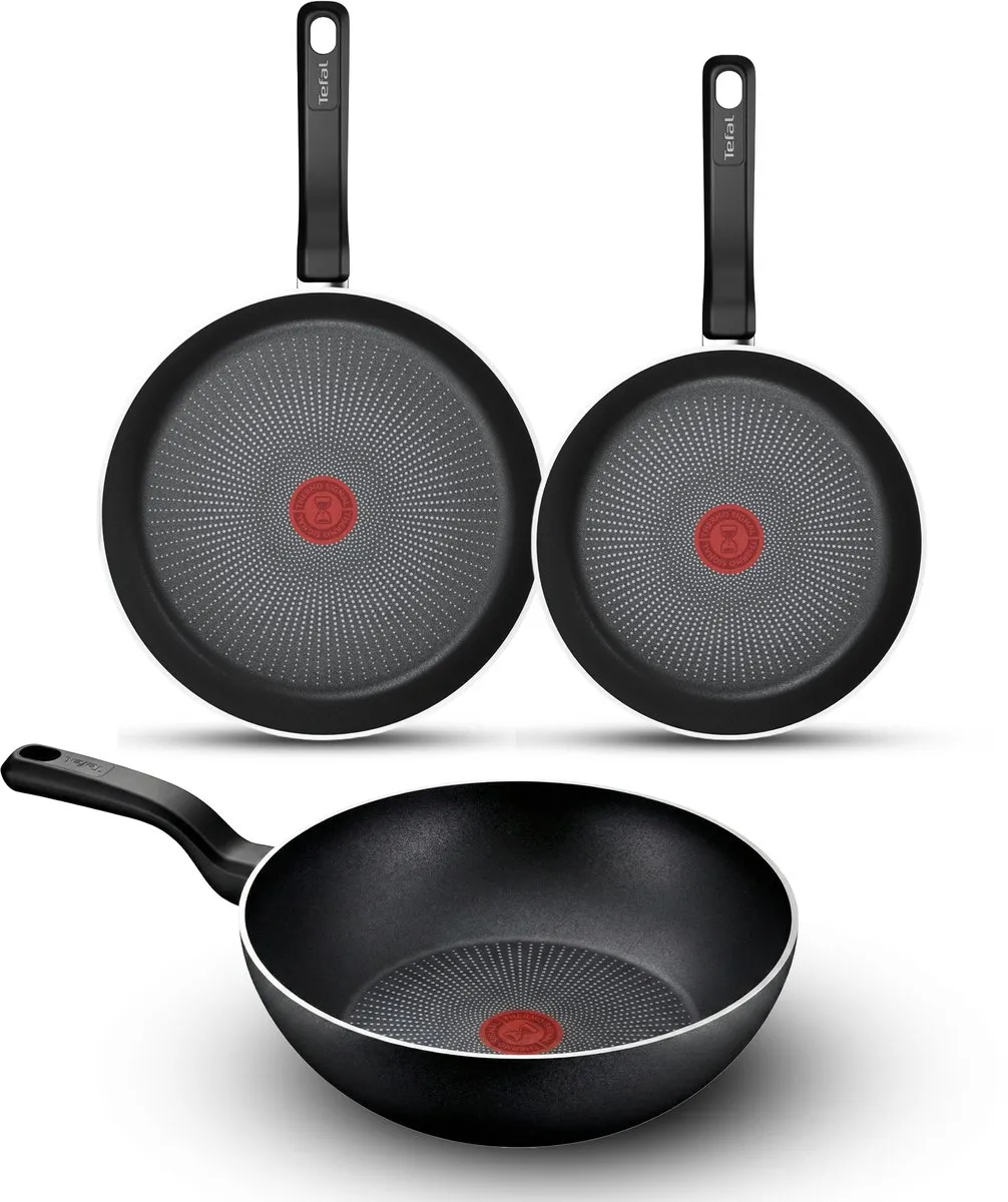 Tefal So Expert Pannenset 3-delig - 20/24/28cm + Wok 28cm - Inductie - Zwart