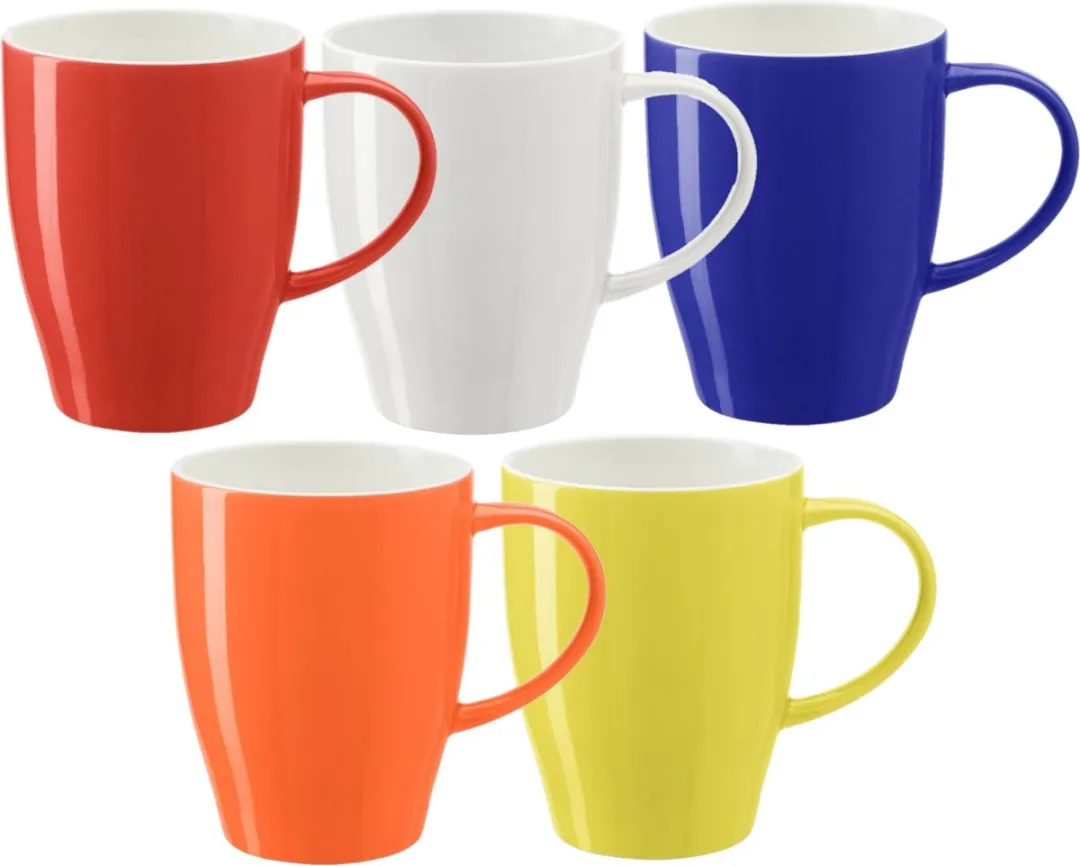 Bellatio Design Paris Mokken - 5 Stuks - 350ml - Multi Kleur
