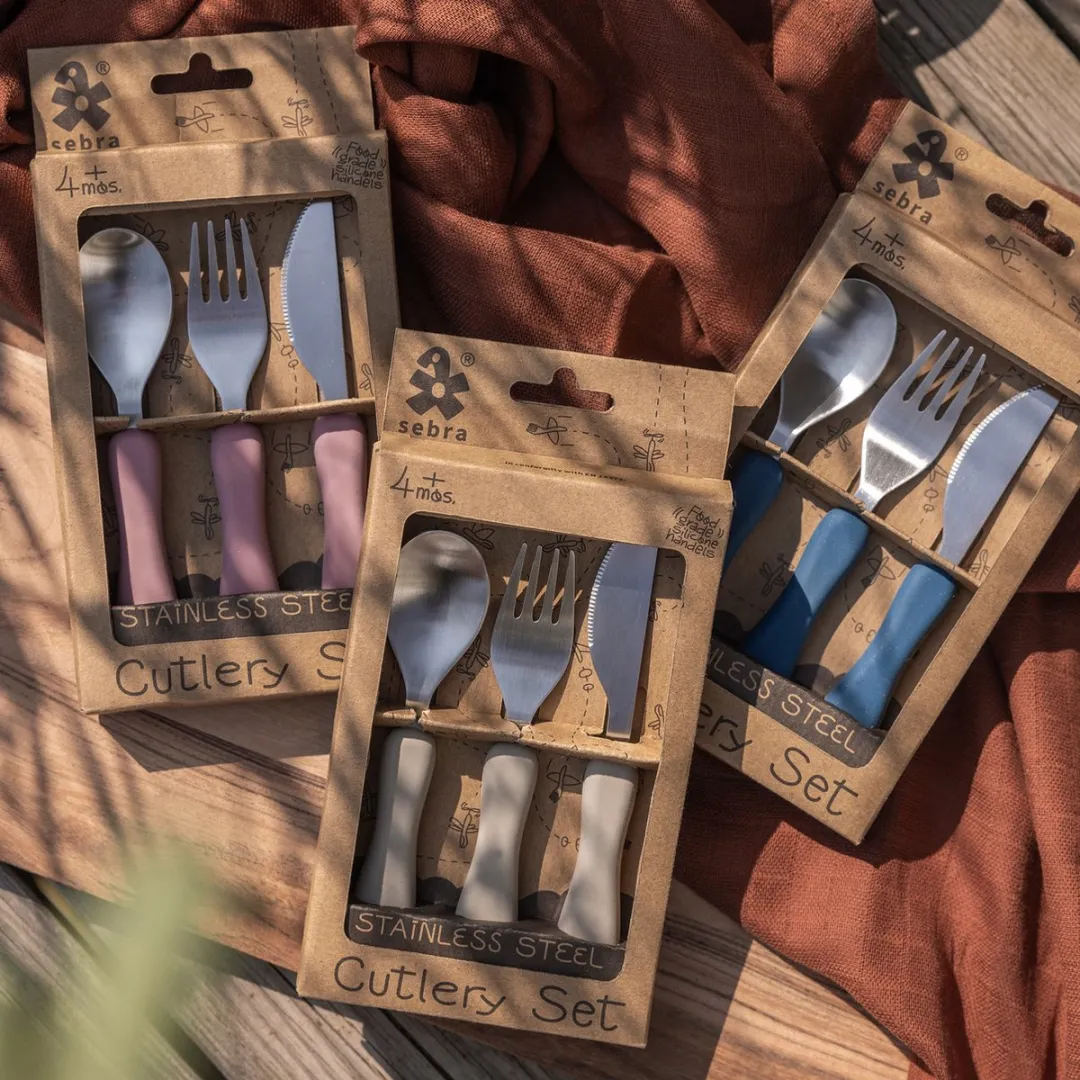Sebra Fanto Bestekset 3-delig - Vintage Rose