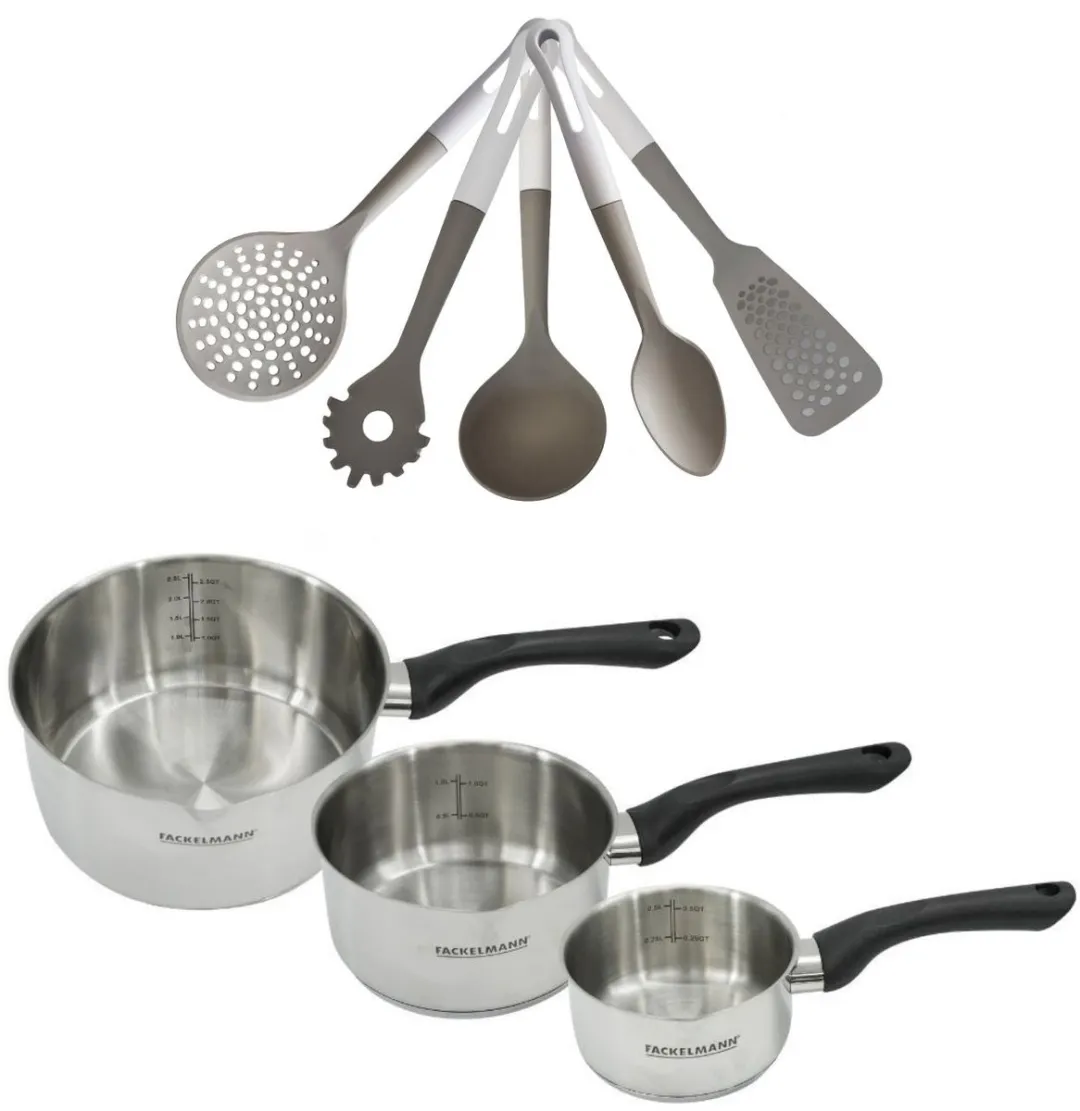 Fackelmann Geneva RVS Pannen Set 12/16/20cm