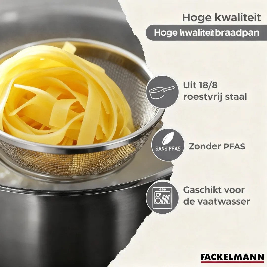 Fackelmann Geneva RVS Pannen Set 12/16/20cm - 3-delig - Zwart