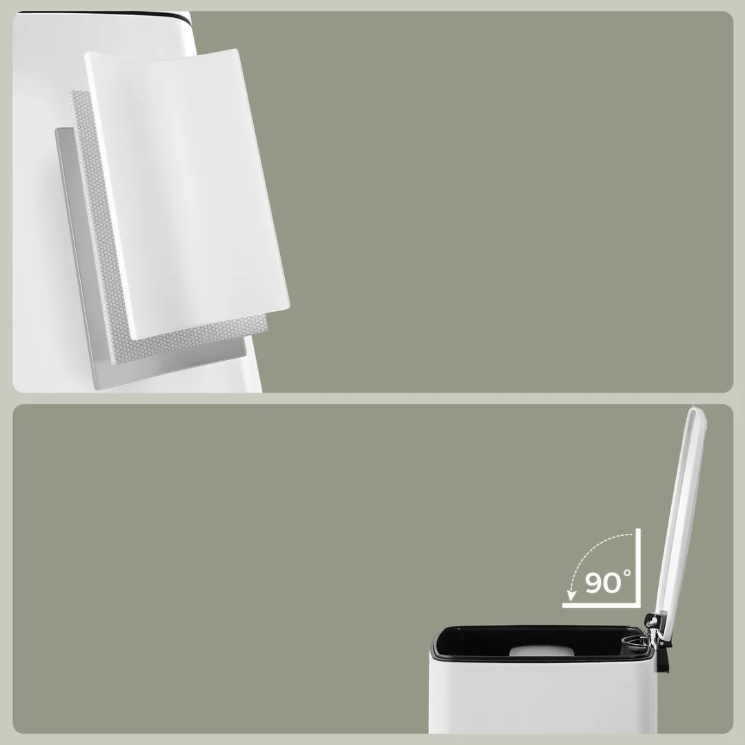 Songmics LTB592W02 Tretprullenbak 20L - Wit