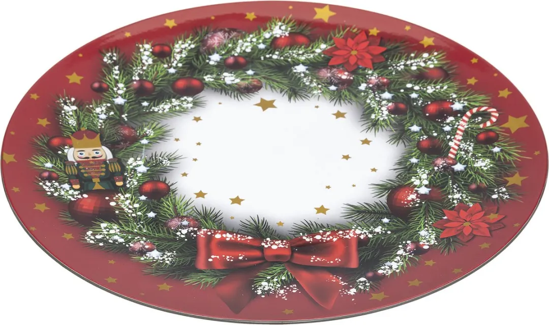 Bellatio Design Kerstkaarsenbord Feeric Christmas - 6 Stuks Ø33cm - Rood