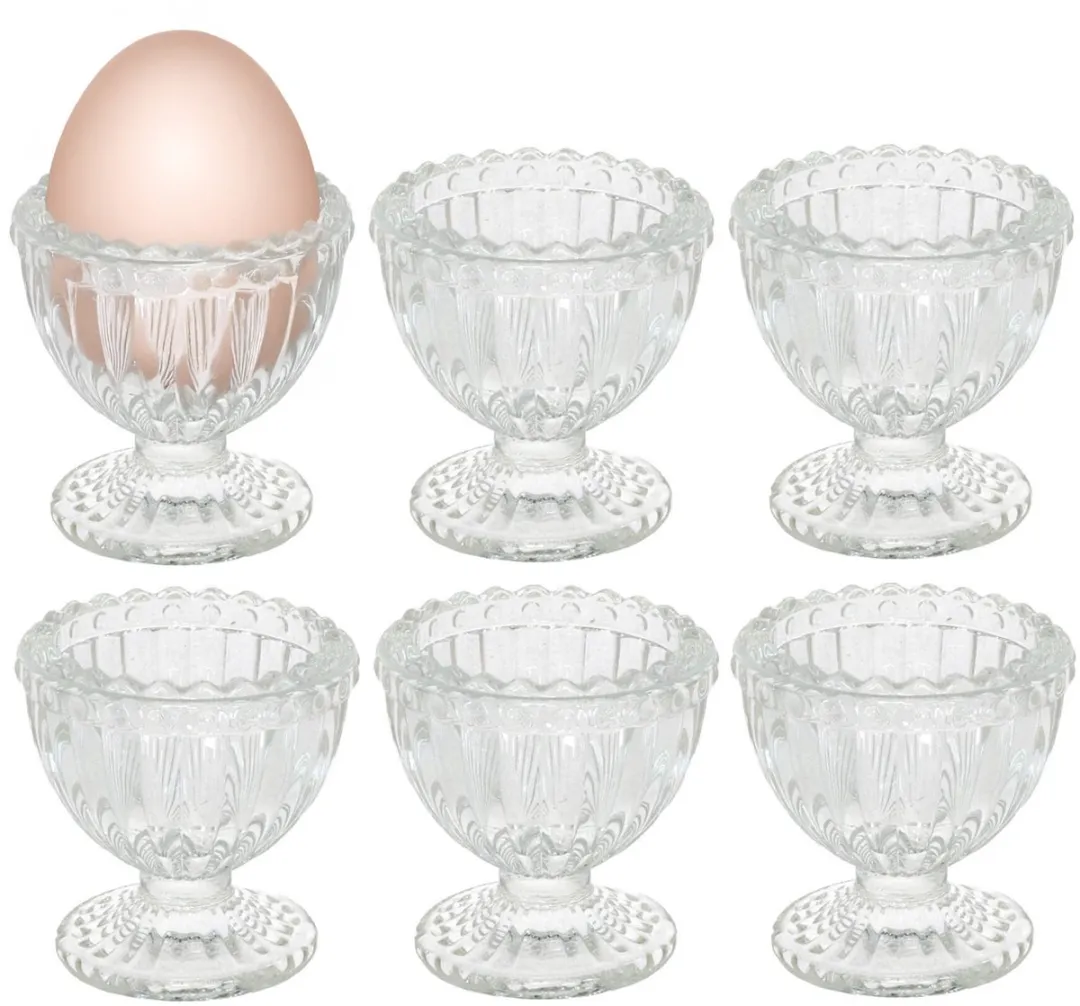 Bellatio Design Cristal Eierdopjes - 12 Stuks - Wit Glas
