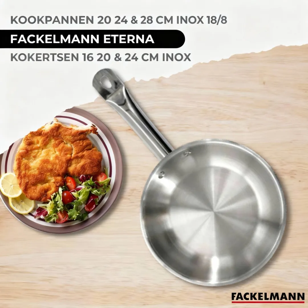 Fackelmann Eterna Set 3 Pannen 20/24/28cm + 3 Braadpannen 16/20/24cm - Grijs