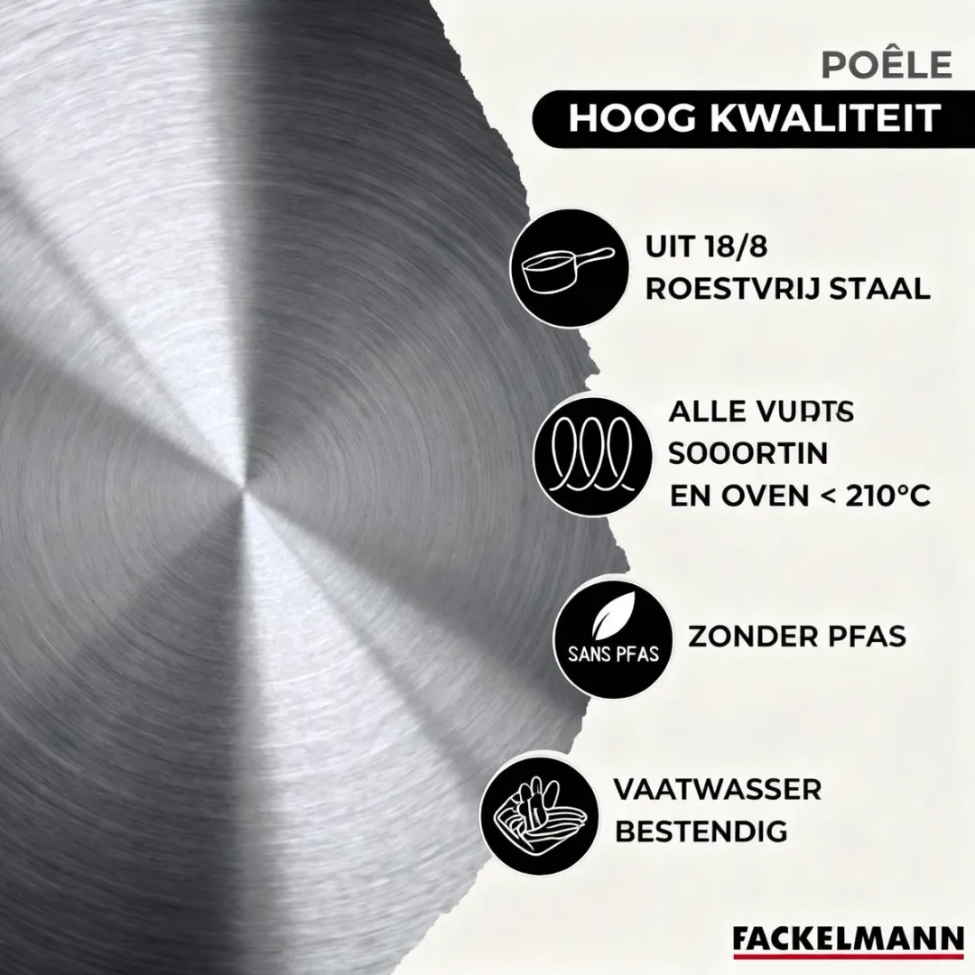 Fackelmann Eterna Set 3 Pannen 20/24/28cm + 3 Braadpannen 16/20/24cm - Grijs