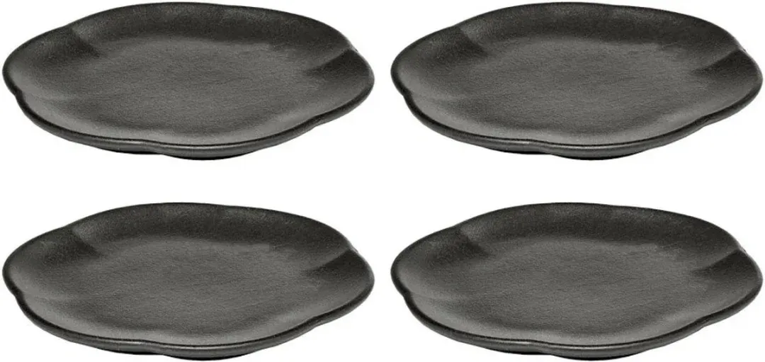 Serax X Sergio Herman Plate Inku Black Ribbed - 13,9cm - 4 Stuks