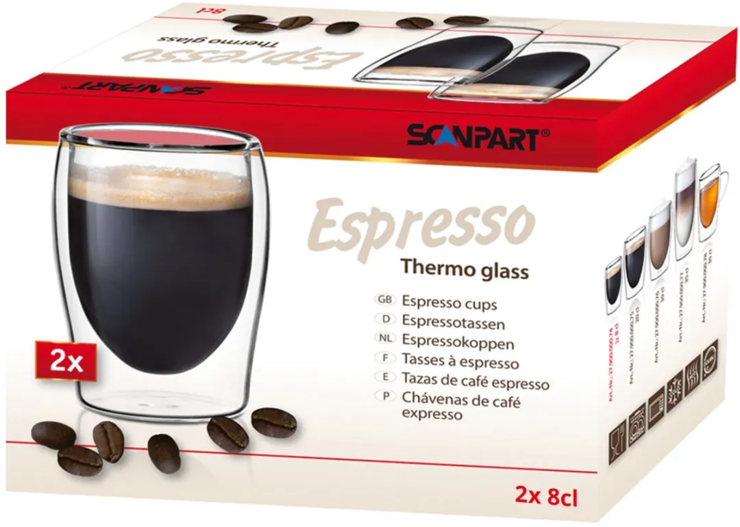 Scanpart Espressoglas Dubbelwandig 80ml - 2 Stuks
