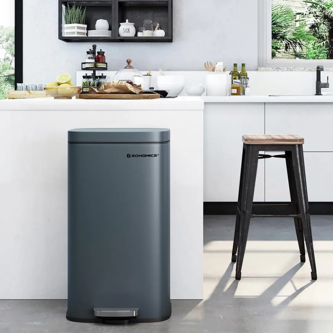 Songmics Pedaalemmer 30L - Prullenbak - Afvalscheding