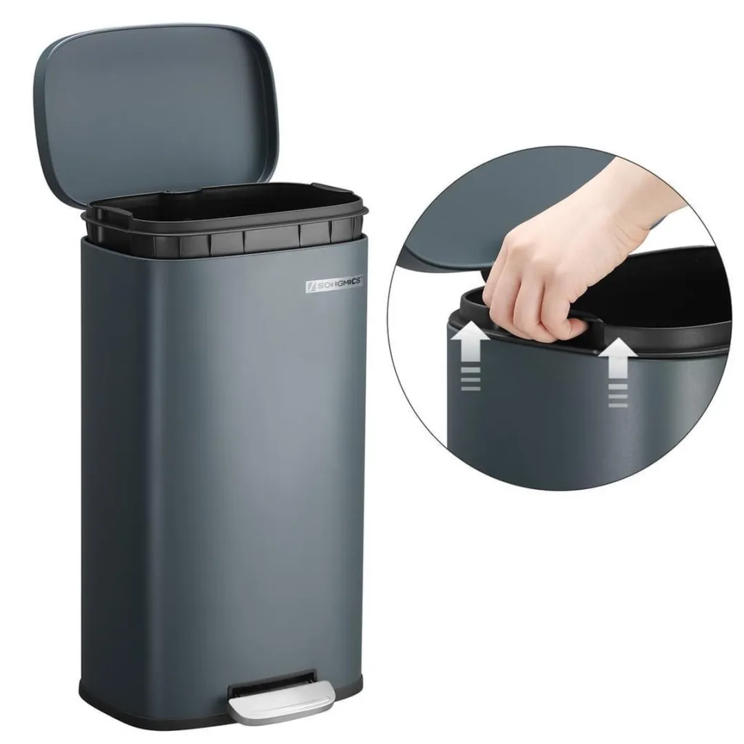 Songmics Pedaalemmer 30L - Prullenbak - Afvalscheding