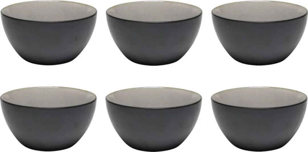 Bellatio Design Samos Kommetje Grijs - 14x7cm Keramiek