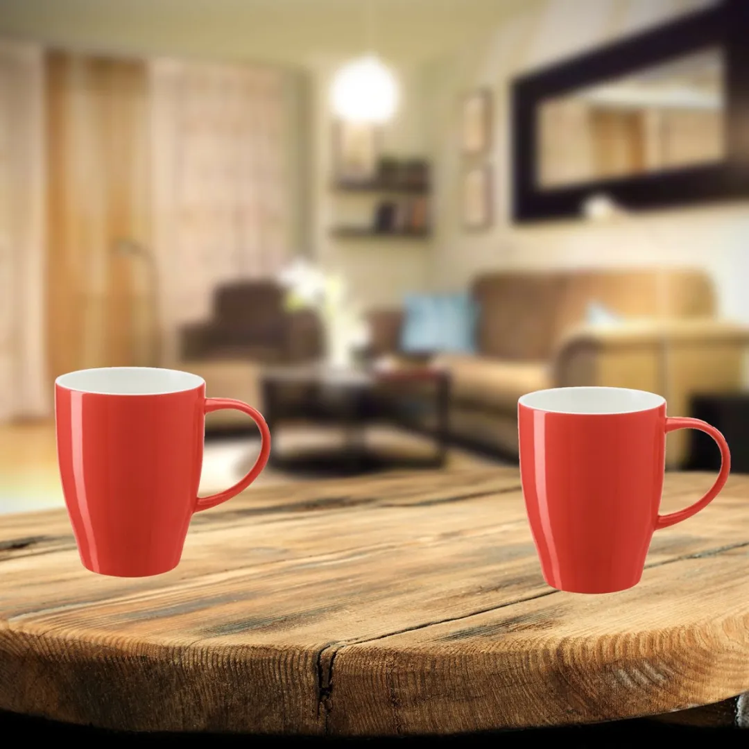 Bellatio Design Paris Koffiemokken - 2 Stuks - 350ml - Rood